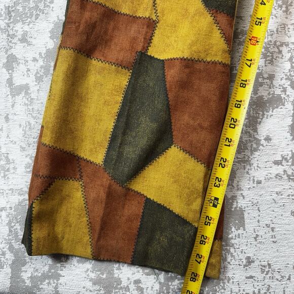 VTG Patchwork Plaid Wide Leg Bell Bottom Pants Groovy Hippy Retro *READ* - Picture 13 of 16